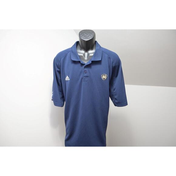 Adidas Golf Polo ClimaLite Scorch Notre Dame Blue Athletic Golf Shirt Mens 2XL - Picture 1 of 7